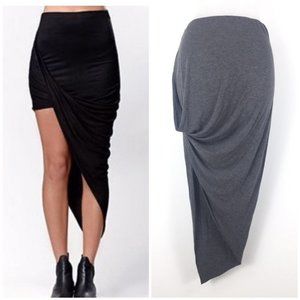 Charcoal Grey Asymetrical Skirt - Kendall & Kylie